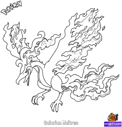 Free printable Galarian Moltres Coloring Page - Free Printable Pokemon Coloring Sheets coloring page